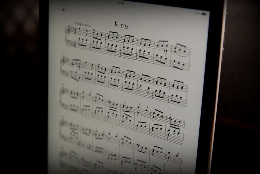 Noten einscannen: Beispiel für eine Scarlatti Sonate in ForScore