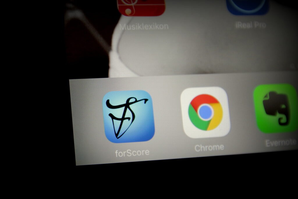 Noten scannen: iPad mit ForScore installiert